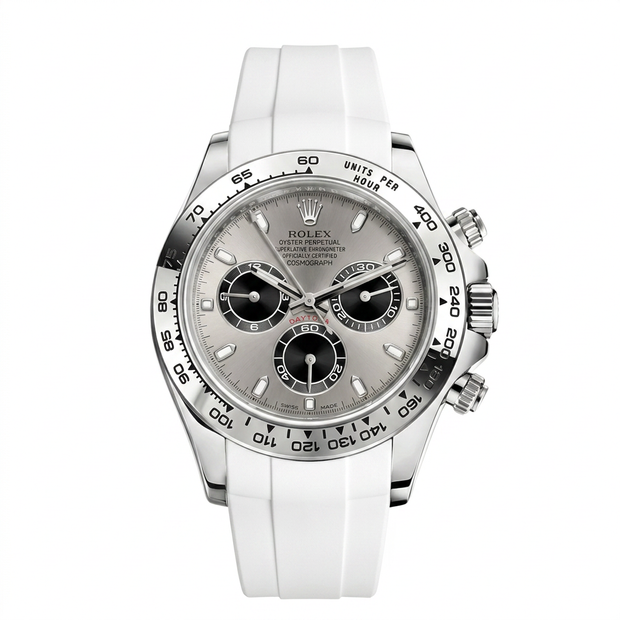 Rubber B Entegre Kauçuk Kayış | Rolex Cosmograph Daytona (2023 Öncesi) White Gold / Rose Gold / Platinum ile Uyumlu