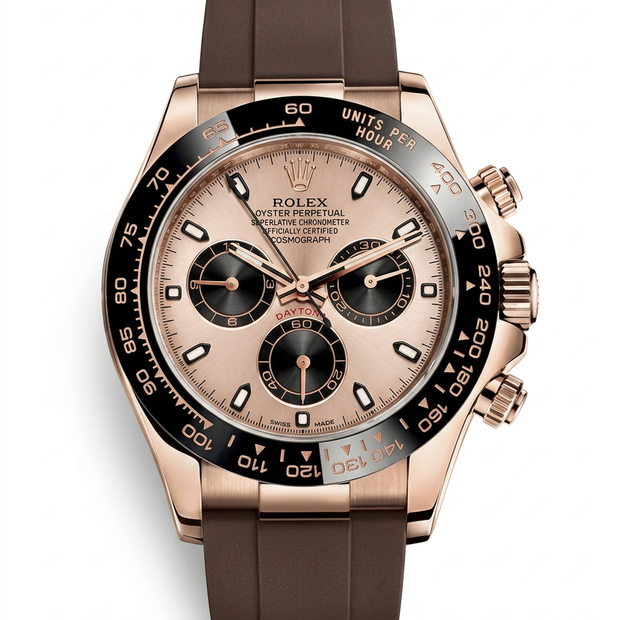 Rubber B | Rolex Leather Cosmograph Daytona Rose Gold ile Uyumlu