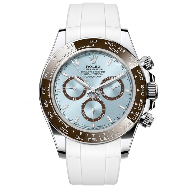 Rubber B Entegre Kauçuk Kayış | Rolex Cosmograph Daytona (2023 Sonrası) White Gold / Rose Gold / Platinum ile Uyumlu