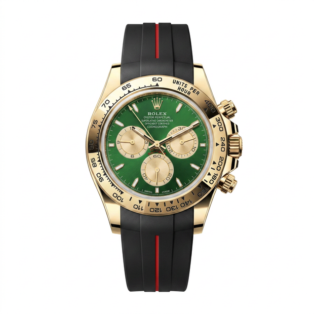 Rubber B Entegre Kauçuk Kayış | Rolex Cosmograph Daytona (2023 Sonrası) Full Gold ve Çelik/Altın ile Uyumlu