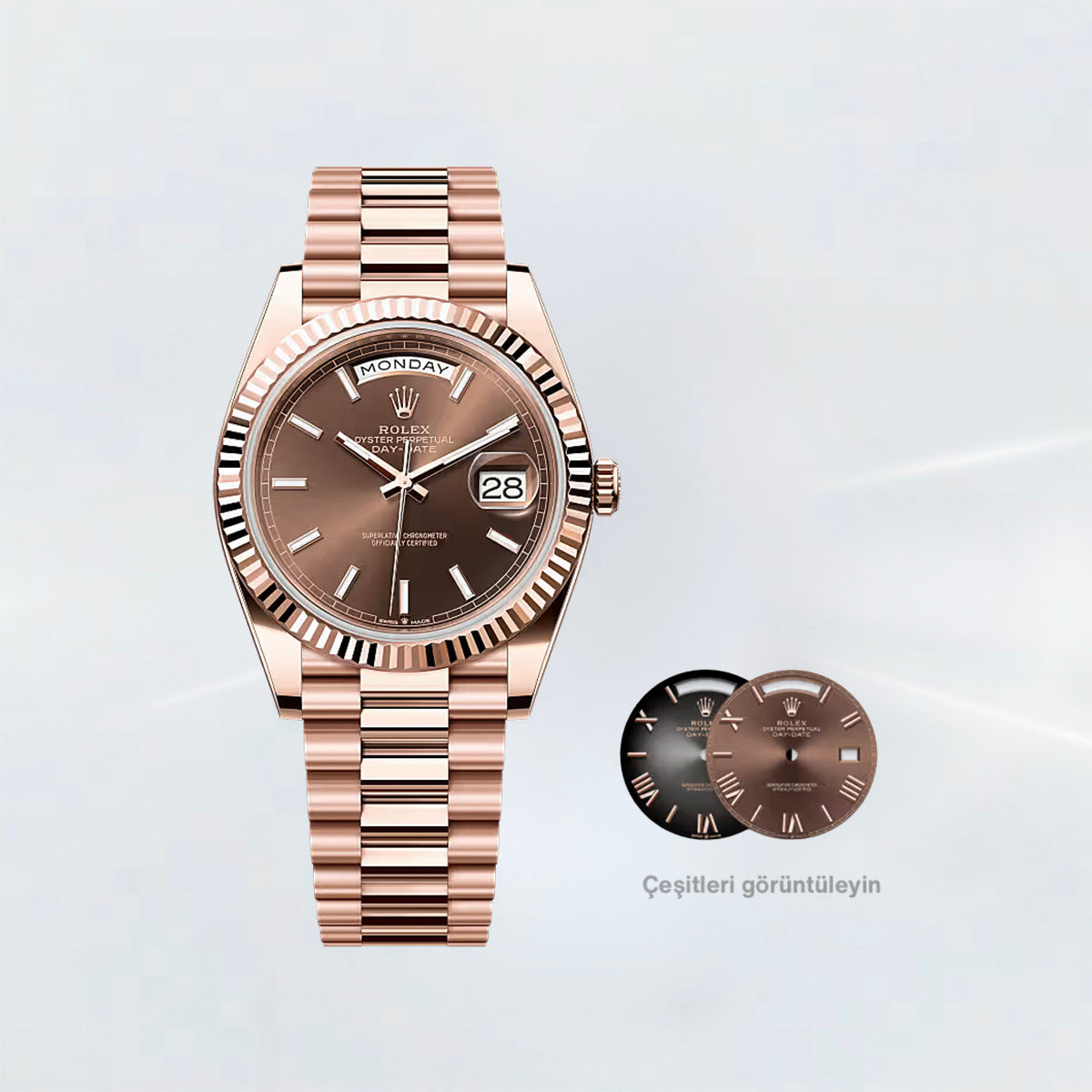 Rubber B Entegre Kauçuk Kayış | Rolex Day-Date 40 mm (Ref: 228***) ile Uyumlu