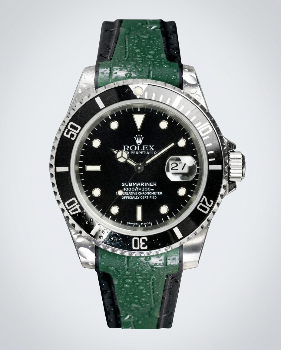 Rubber B Entegre Kauçuk Kayış | Rolex Submariner 40 mm (2010–2019) Uyumlu