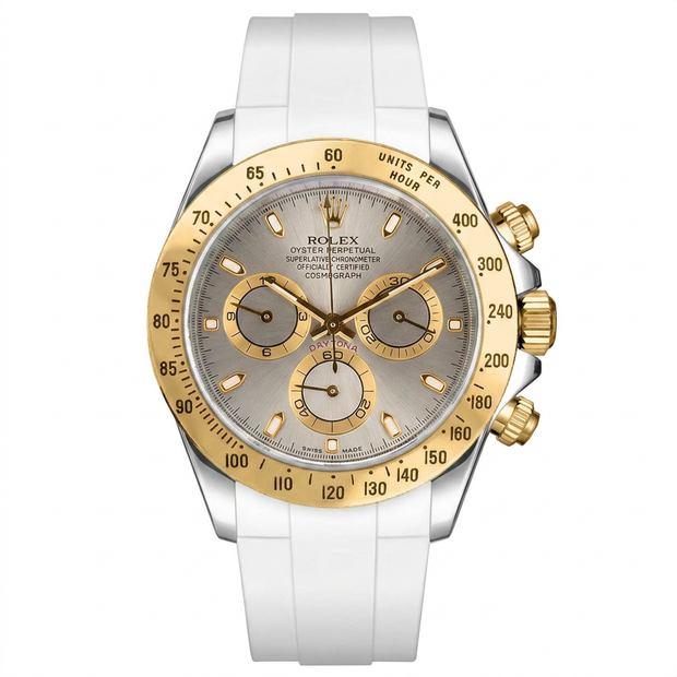 Rubber B Entegre Kauçuk Kayış | Rolex Cosmograph Daytona (2023 Öncesi) Çelik ve Çelik/Altın ile Uyumlu