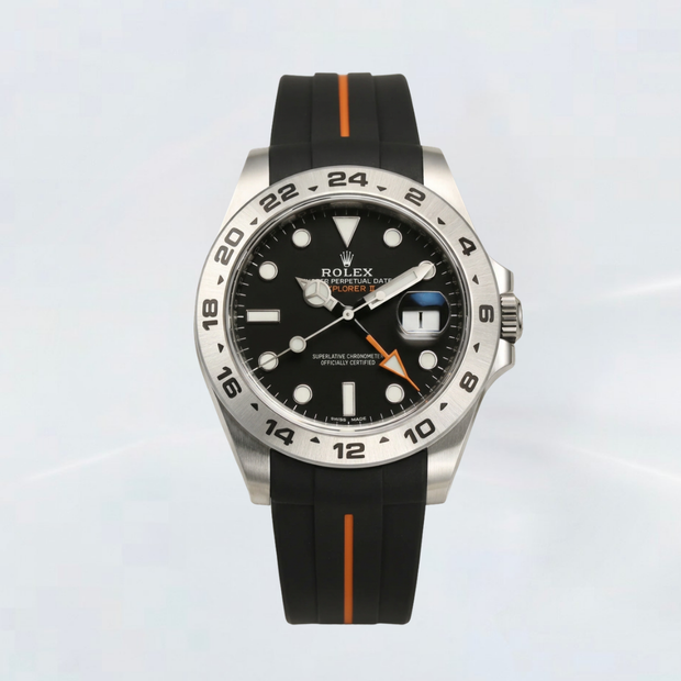 Rubber B Entegre Kauçuk Kayış | Rolex Explorer II 42 mm (Ref; 216570) ile Uyumlu
