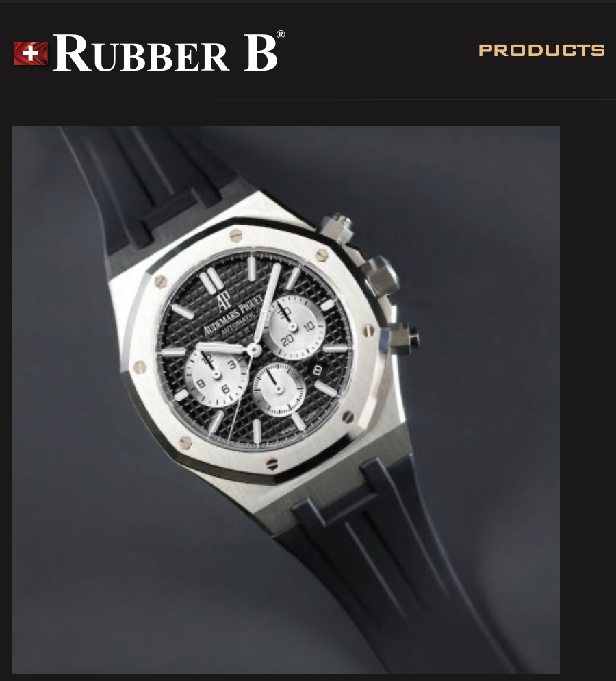 Резиновый ремешок Rubber B швейцарского производства, идеально подходящий по размеру.