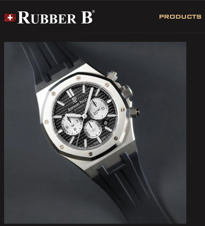 Резиновый ремешок Rubber B швейцарского производства, идеально подходящий по размеру.