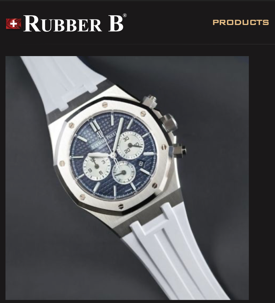 Резиновый ремешок Rubber B швейцарского производства, идеально подходящий по размеру.