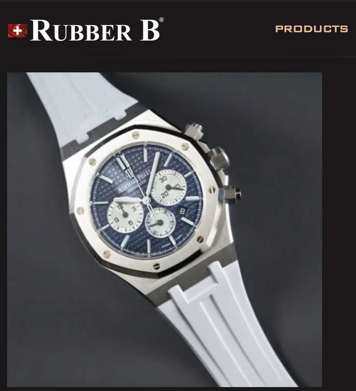 Резиновый ремешок Rubber B швейцарского производства, идеально подходящий по размеру.