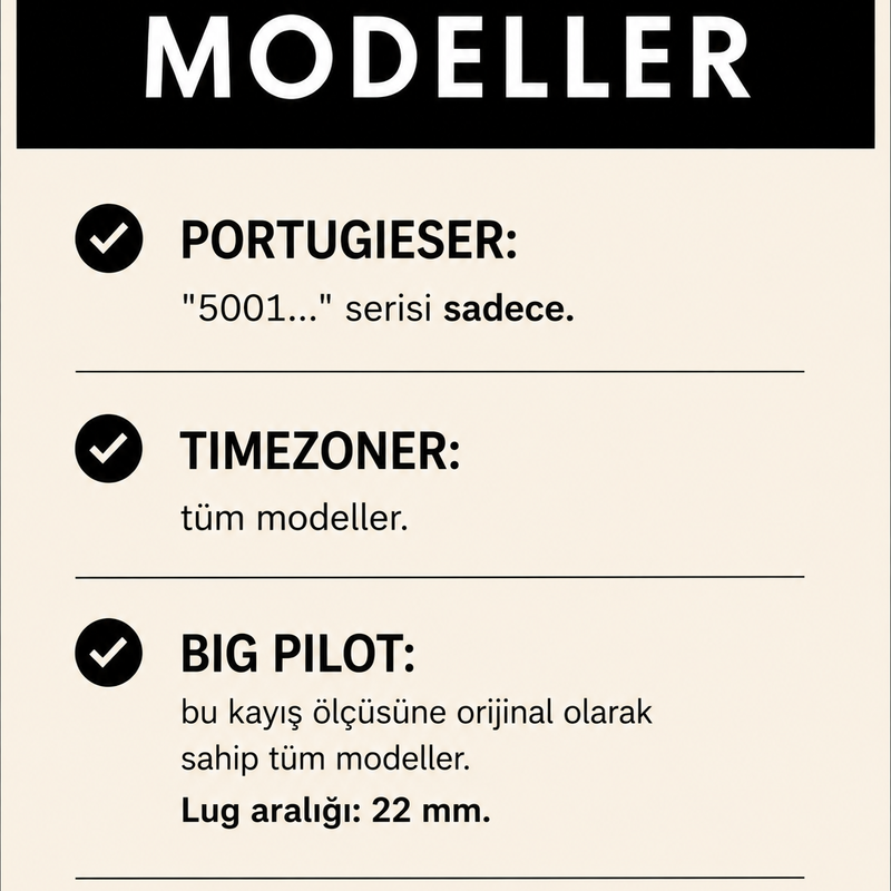 Rubber B Entegre Kauçuk Kayış | IWC Big Pilot 46 mm IWC Klipsi ile Uyumlu