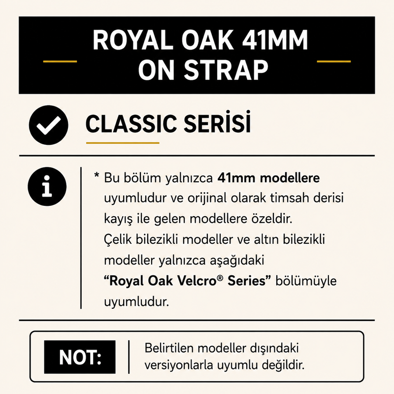 deneniyor- Rubber B Entegre Kauçuk Kayış | Audemars Piguet Royal Oak 41 mm Deri Kayışlı ile Uyumlu