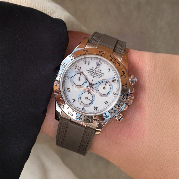 Daytona Deri Kayış Yellow Gold, White Gold ile Uyumlu