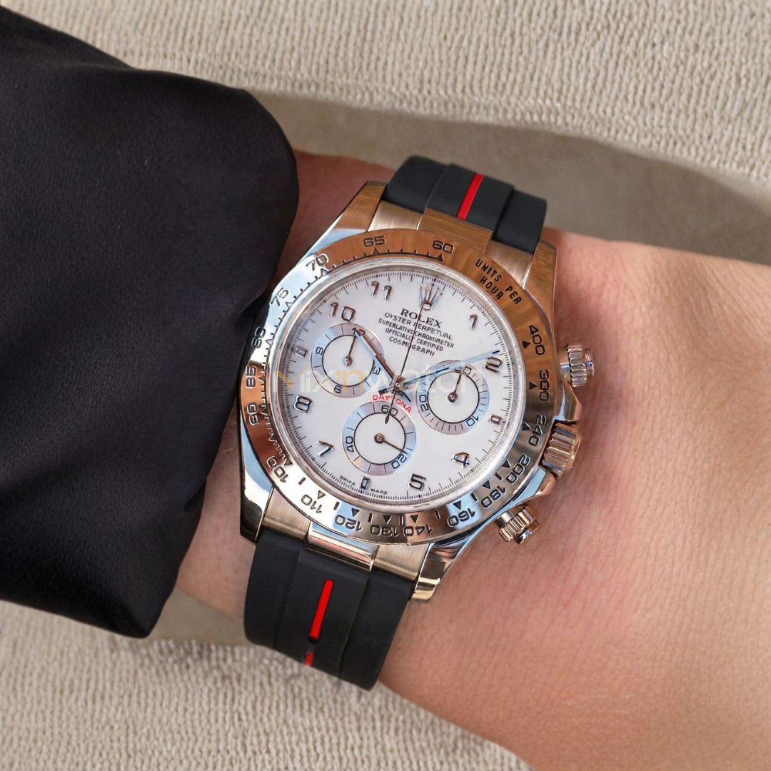 Daytona Deri Kayış Yellow Gold, White Gold ile Uyumlu