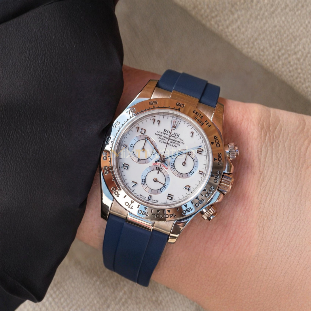 Daytona Deri Kayış Yellow Gold, White Gold ile Uyumlu
