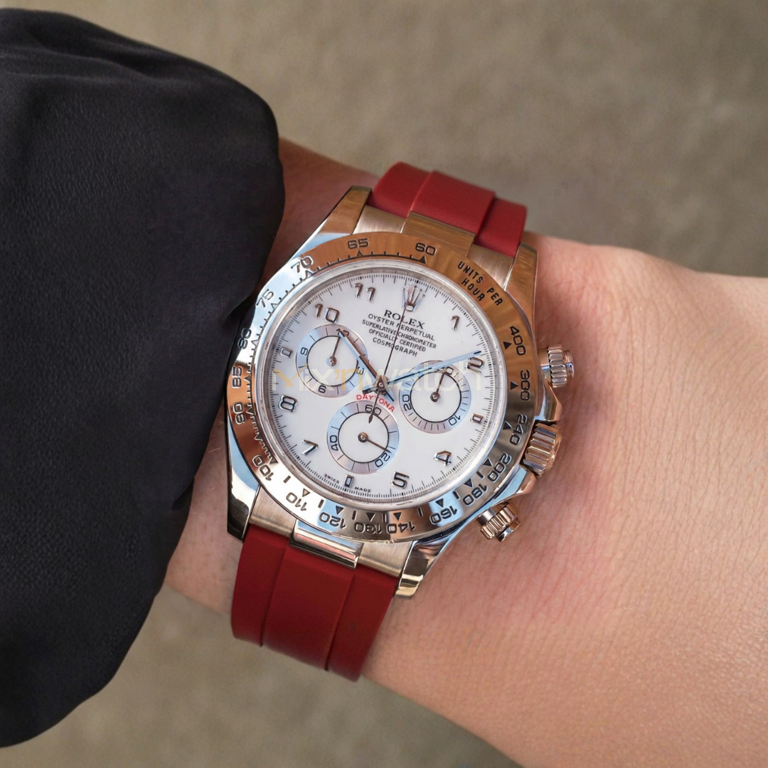 Daytona Deri Kayış Yellow Gold, White Gold ile Uyumlu