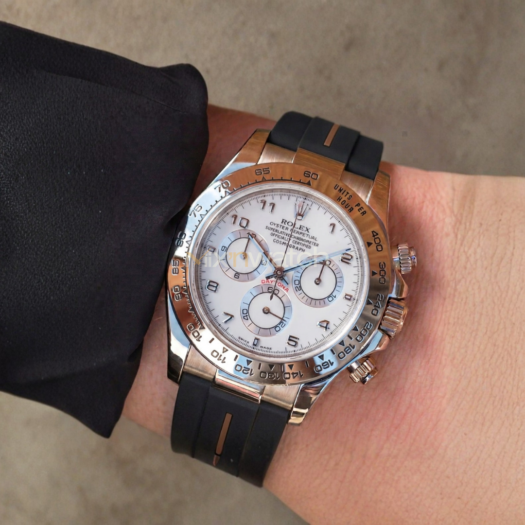 Daytona Deri Kayış Yellow Gold, White Gold ile Uyumlu