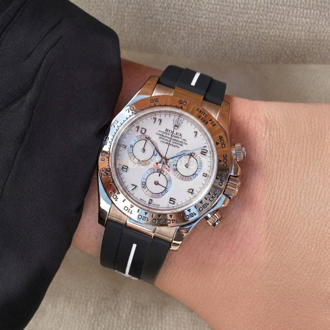 Daytona Deri Kayış Yellow Gold, White Gold ile Uyumlu