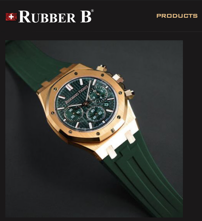 Резиновый ремешок Rubber B швейцарского производства, идеально подходящий по размеру.