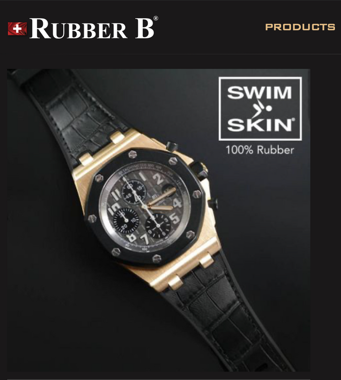 Резиновый ремешок Rubber B швейцарского производства, идеально подходящий по размеру.