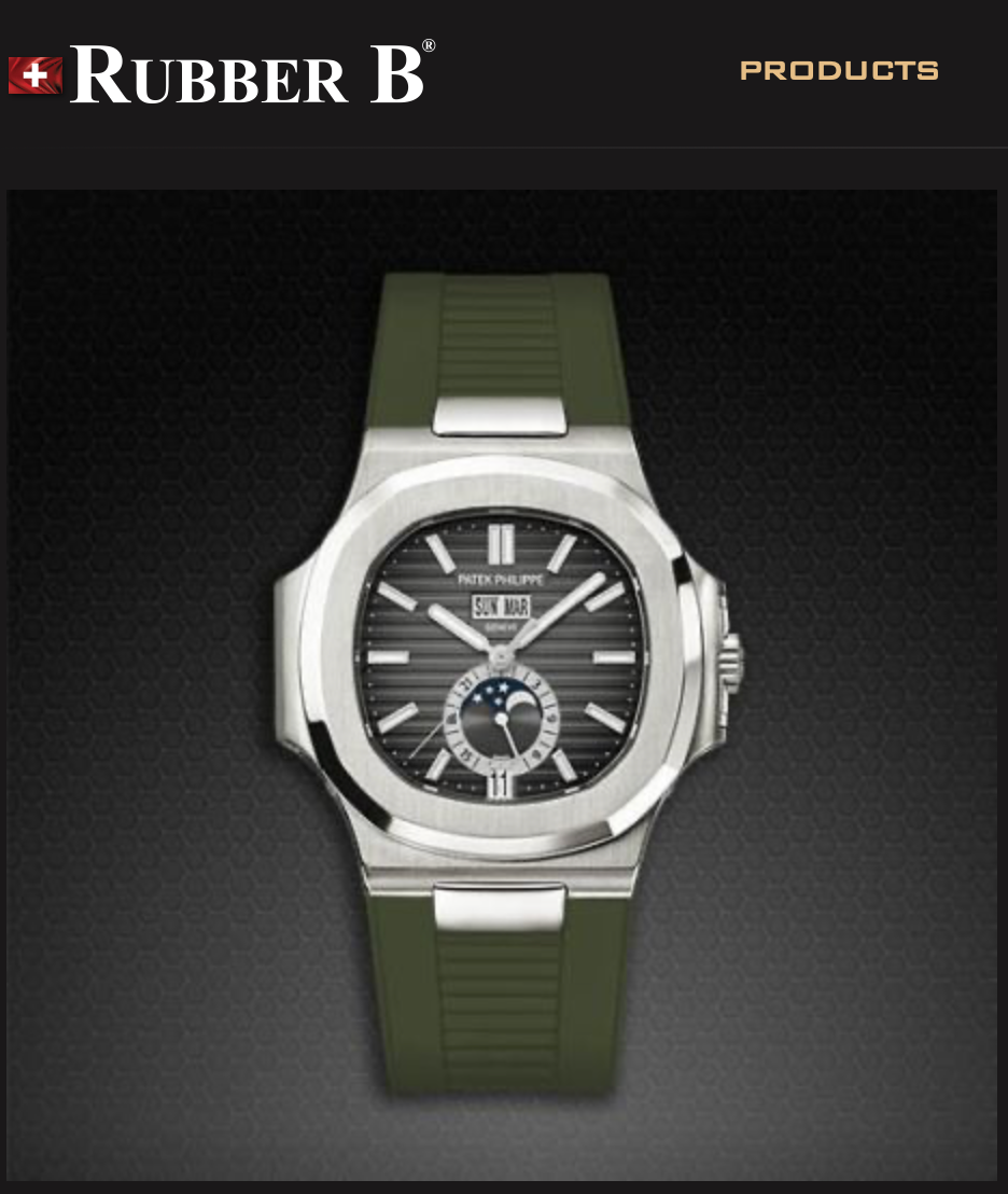 Rubber B Entegre Kauçuk Kayış | Patek Philippe Nautilus 5726A ( Deri Kayışlı ) Patek Klipsi ile Uyumlu