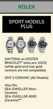 Rubber B Entegre Kauçuk Kayış | Rolex Daytona 1165xx Oyster Bracelet (2023 Öncesi) ile Uyumlu