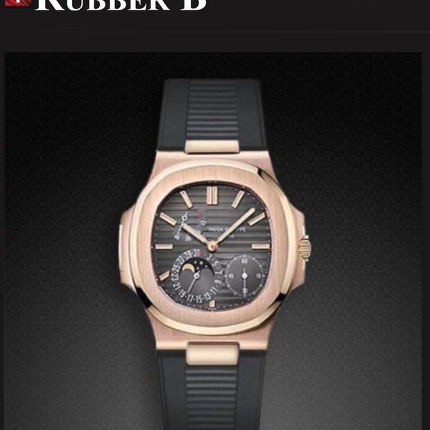Rubber B Entegre Kauçuk Kayış | Patek Philippe Nautilus 5712 (Deri Kayışlı) Tang Buckle Uyumlu