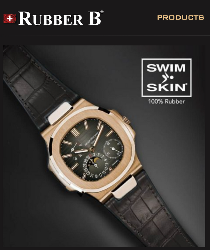 Rubber B Entegre Kauçuk Kayış | Patek Philippe Nautilus 5712 (Deri Kayışlı) Patek Klipsi ile Uyumlu