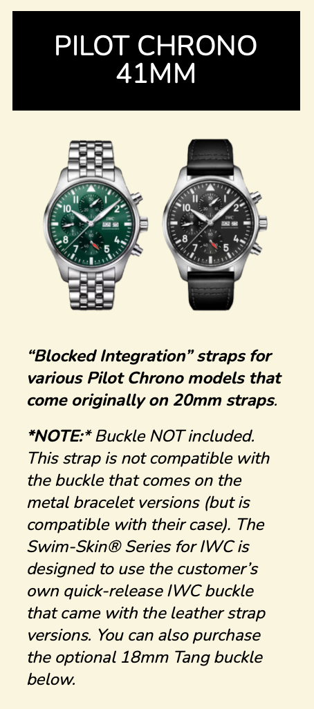 Rubber B Entegre Kauçuk Kayış | IWC Pilot Chrono 41 mm IWC ile Uyumlu