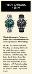 Rubber B Entegre Kauçuk Kayış | IWC Pilot Chrono 41 mm IWC ile Uyumlu