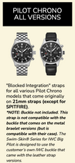 Rubber B Entegre Kauçuk Kayış | IWC Pilot Chrono 43 mm IWC Klipsi ile Uyumlu