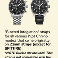 Rubber B Entegre Kauçuk Kayış | IWC Pilot Chrono 43 mm IWC Klipsi ile Uyumlu