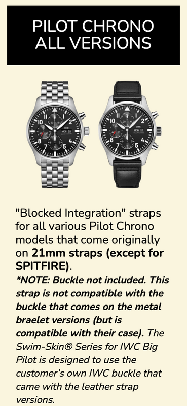 Rubber B Entegre Kauçuk Kayış | IWC Pilot Chrono 43 mm IWC Klipsi ile Uyumlu