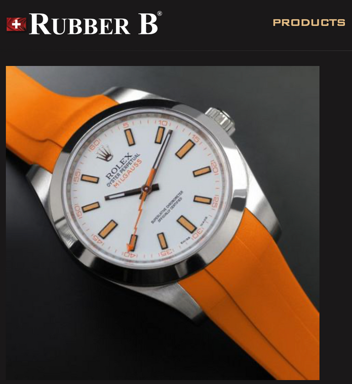 Rubber B Entegre Kauçuk Kayış | Rolex Milgauss 40 mm ile Uyumlu