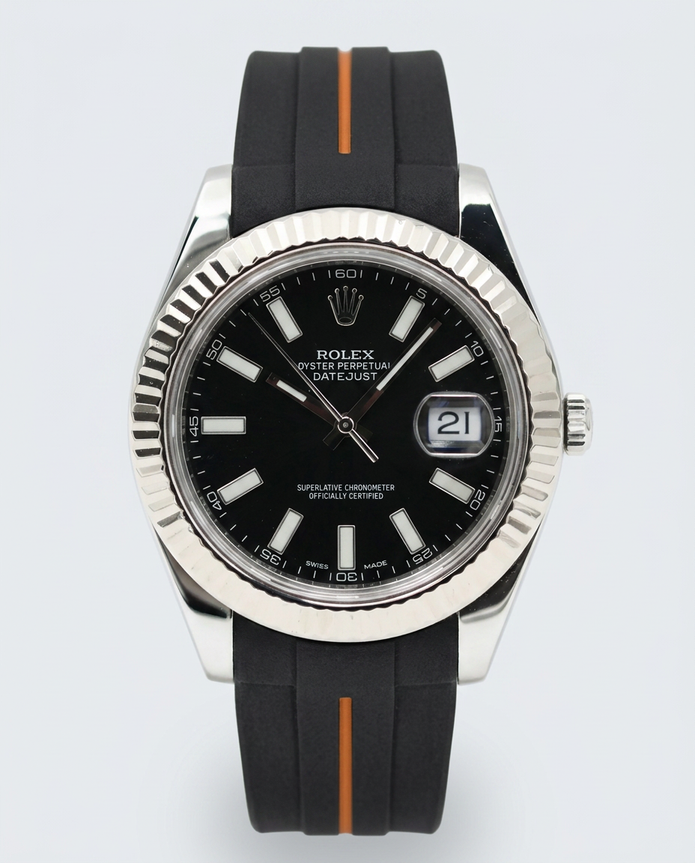 Rubber B Entegre Kauçuk Kayış | Rolex Datejust 41 mm (Ref: 1163**) ile Uyumlu