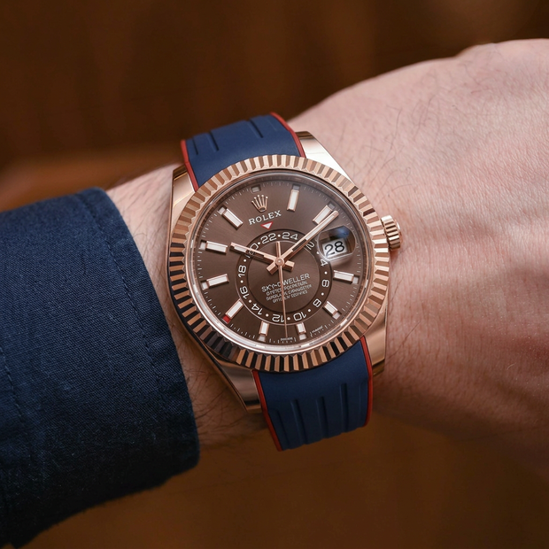 Sky-Dweller Full White Gold, Rose Gold, Yellow Gold  ile Uyumlu Kayış