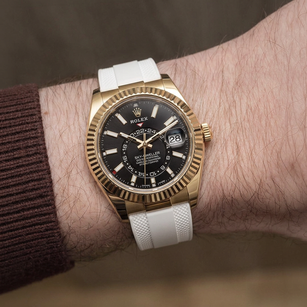 Sky-Dweller Full White Gold, Rose Gold ve Yellow Gold Oysterflex  ile Uyumlu Kayış
