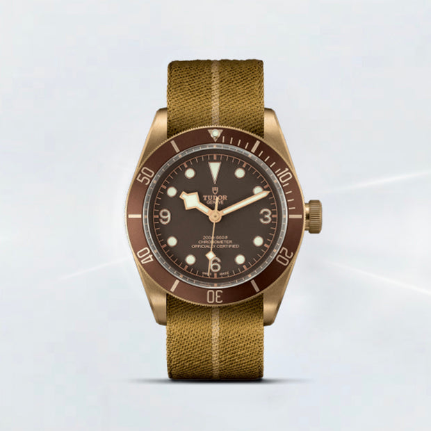 Rubber B Entegre Kauçuk Kayış | Tudor Heritage Black Bay Bronze (Yalnızca Altın) Tudor Klipsi ile Uyumlu