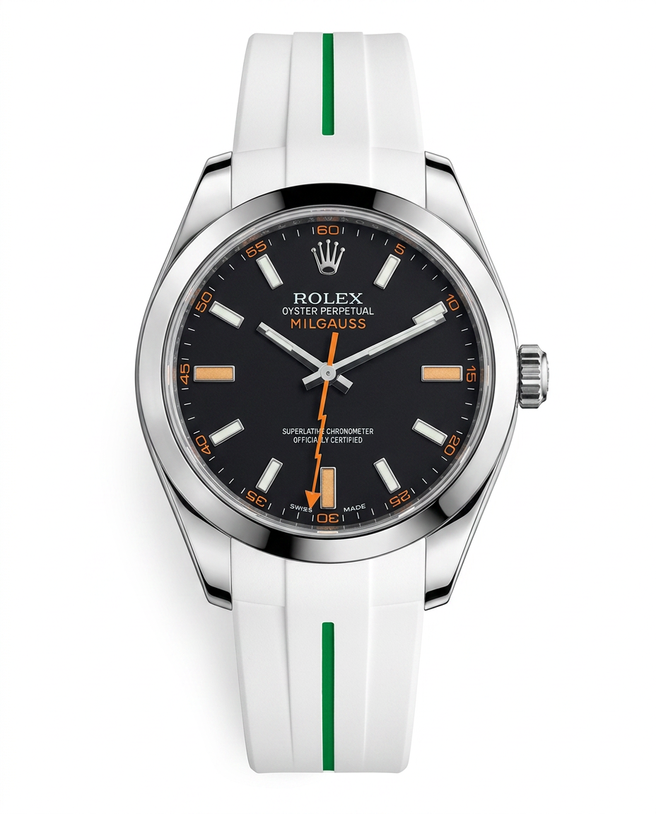 Rubber B Entegre Kauçuk Kayış | Milgauss 40 mm ile Uyumlu