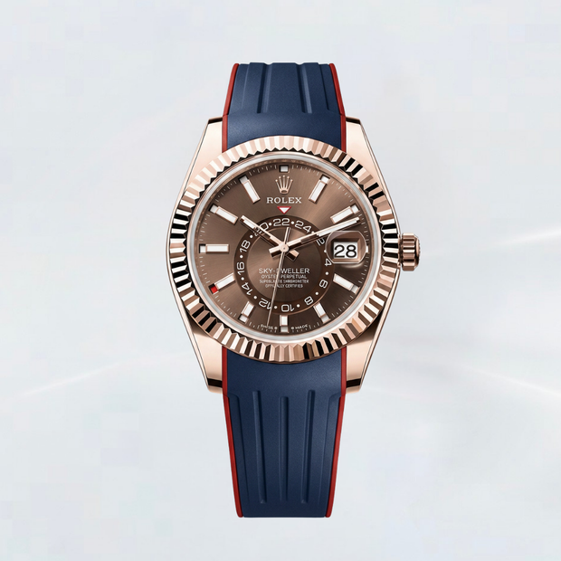 Rubber B Entegre Kauçuk Kayış | Rolex Sky-Dweller Full White Gold / Rose Gold / Yellow Gold ile Uyumlu