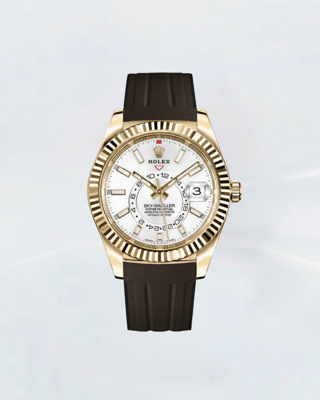 Rubber B Deri Kayış | Rolex Sky-Dweller Yellow Gold / White Gold / Rose Gold ile Uyumlu