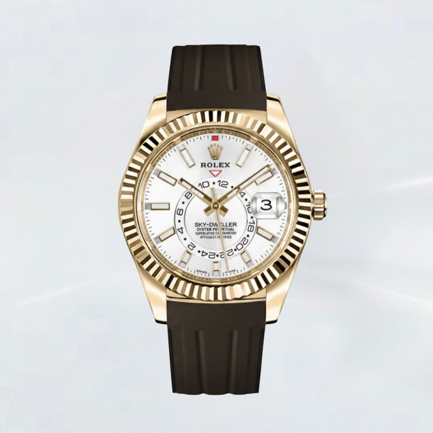 Rubber B Deri Kayış | Rolex Sky-Dweller Yellow Gold / White Gold / Rose Gold ile Uyumlu