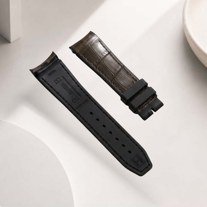 Rubber B Kauçuk Kayış | Omega Speedmaster Two Counters 44.25 mm ile Uyumlu