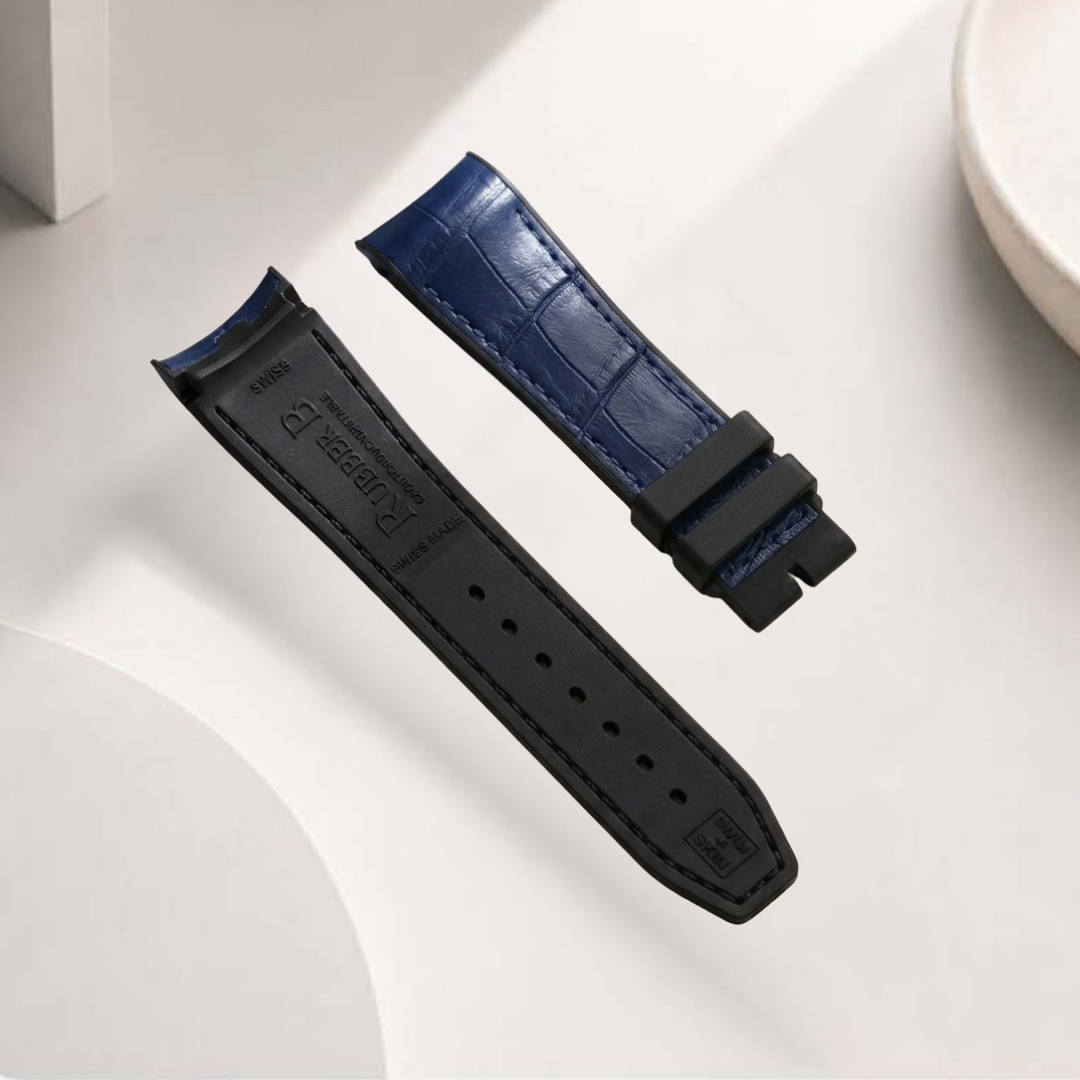 Rubber B Kauçuk Kayış | Omega Speedmaster Two Counters 44.25 mm ile Uyumlu