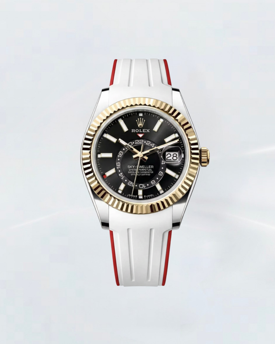 Rubber B Entegre Kauçuk Kayış | Rolex Sky-Dweller Çelik / Çelik-Altın ile Uyumlu