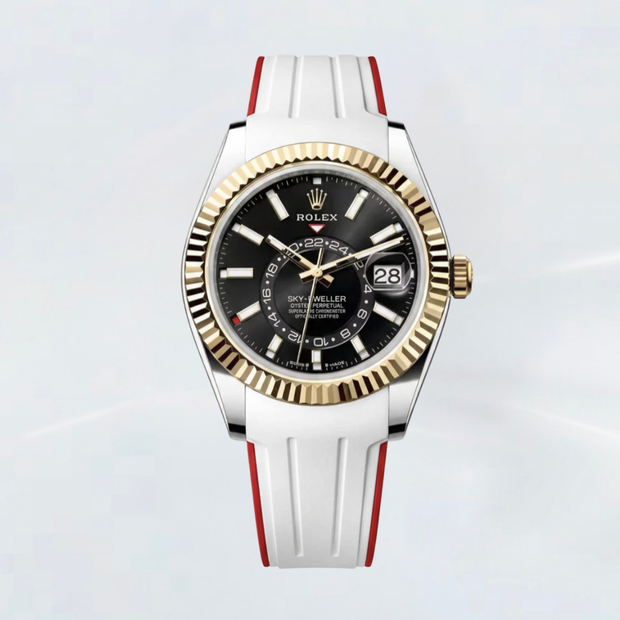 Rubber B Entegre Kauçuk Kayış | Rolex Sky-Dweller Çelik / Çelik-Altın ile Uyumlu