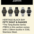 Rubber B Entegre Kauçuk Kayış | Tudor Heritage Black Bay 58 (39 mm Tüm Modeller) Tudor Klipsi ile Uyumlu