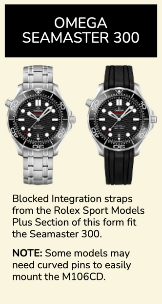 Rubber B Entegre Kauçuk Kayış | Omega Seamaster 300 Omega Klipsi ile Uyumlu