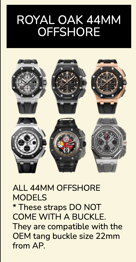 Rubber B Entegre Kauçuk Kayış | Audemars Piguet Offshore 44 mm ile Uyumlu