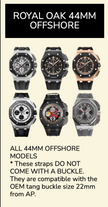 Rubber B Entegre Kauçuk Kayış | Audemars Piguet Offshore 44 mm ile Uyumlu