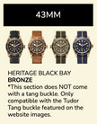 Rubber B Entegre Kauçuk Kayış | Tudor Heritage Black Bay Bronze (Yalnızca Altın) Tudor Klipsi ile Uyumlu
