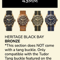 Rubber B Entegre Kauçuk Kayış | Tudor Heritage Black Bay Bronze (Yalnızca Altın) Tudor Klipsi ile Uyumlu